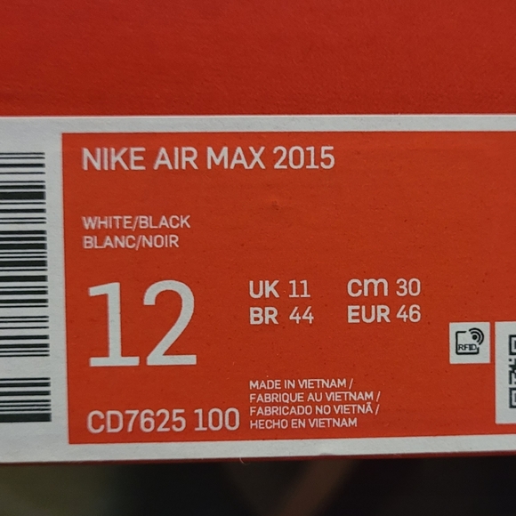 2015 Nike Air Max 'White Black' - Picture 2 of 6